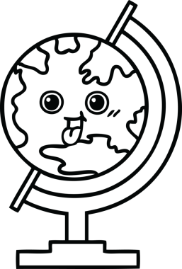 Bir insan tarafından çizilmiş dünyanın karikatürü.