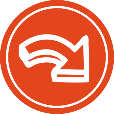 Bir insan tarafından çizilmiş ok dairesel simgesi yönü