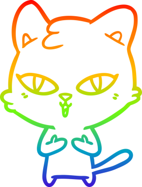 gökkuşağı gradyanı çizimi bir insan tarafından çizilmiş çizgi film kedisi