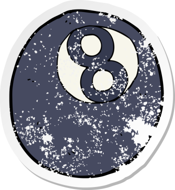 Bir insan tarafından çizilmiş 8 numaralı karikatür topunun gerilimli yapıştırması.