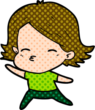 Bir insan tarafından çizilmiş karikatür kadın.