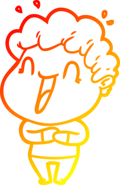 Bir insan tarafından çizilmiş mutlu bir adamın çizgi çizimi.