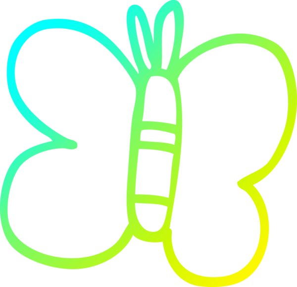 Bir insan tarafından çizilen kelebeğin soğuk gradyan çizgisi.