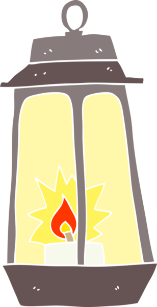 Bir insan tarafından çizilmiş düz renkli fener çizimi