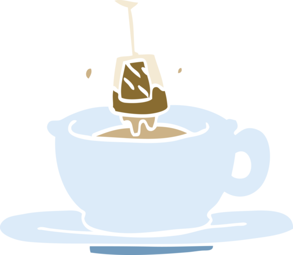 Bir insan tarafından çizilmiş karalama çay fincanı