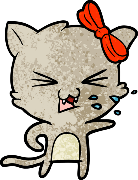 Bir insan tarafından çizilmiş çizgi film kedisi.