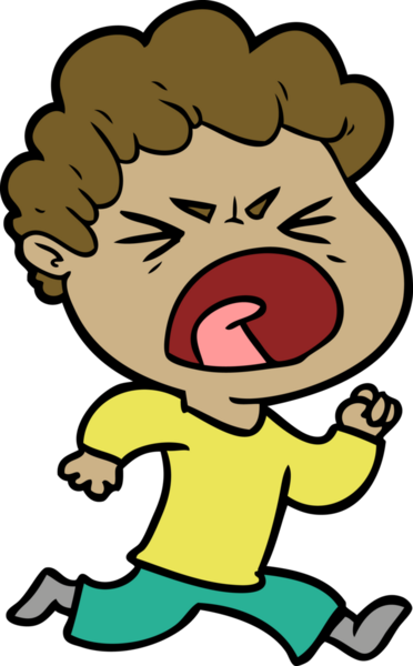 Bir insan tarafından çizilmiş öfkeli bir adam.