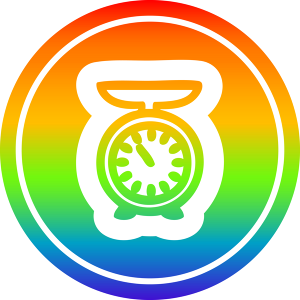 Bir insan tarafından çizilmiş gökkuşağı gradyan ölçekli dairesel simge