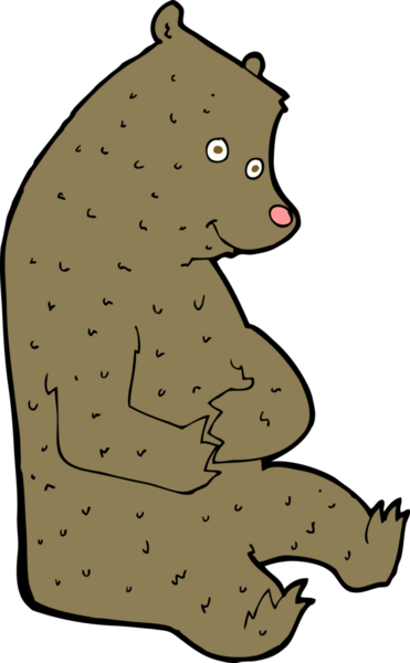 Bir insan tarafından çizilmiş mutlu ayı çizgi filmi.