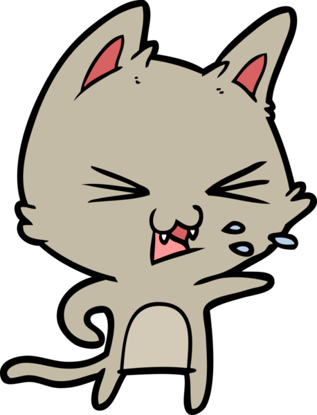 Bir insan tarafından çizilmiş kedi tıslaması.