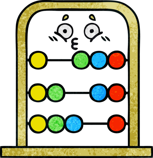 Bir insan tarafından çizilmiş abaküsün retro grunge desen karikatürü.