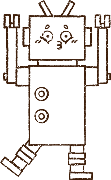 Robot Kömür Bir insan tarafından çizilmiş