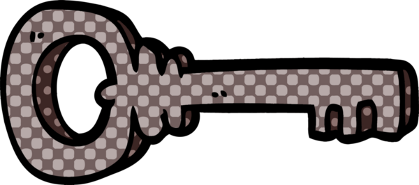 bir insan tarafından çizilmiş karikatür metal anahtarı.