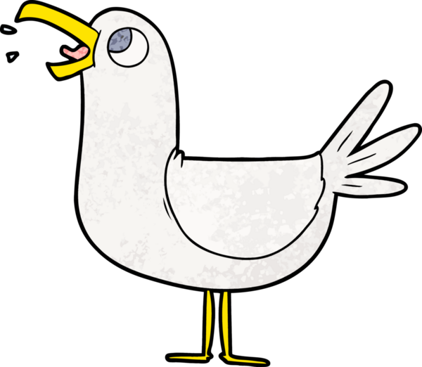 bir insan tarafından çizilmiş bir martı.