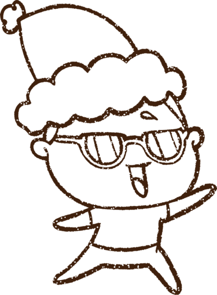 Bir insan tarafından çizilmiş Noel Adamı Kömürü