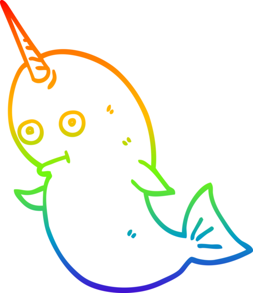 gökkuşağı gradyan çizgi çizimi bir insan tarafından çizilmiş bir deniz gergedanı