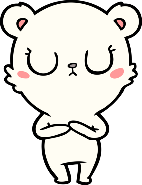 Bir insan tarafından çizilmiş barışçıl karikatür kutup ayısı