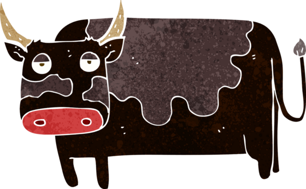 bir insan tarafından çizilmiş çizgi film ineği