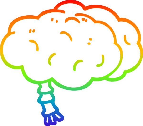 gökkuşağı gradyan çizimi bir insan tarafından çizilmiş bir çizgi beyin