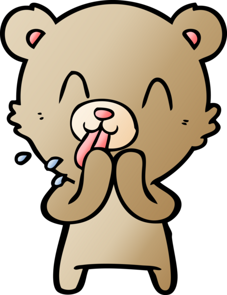 Bir insan tarafından çizilmiş kaba çizgi film ayısı.