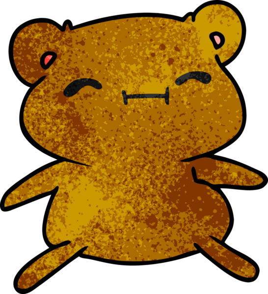 desenli çizgi film çizimi kawaii bir insan tarafından çizilmiş sevimli oyuncak ayı