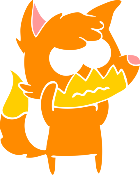 Bir insan tarafından çizilmiş düz renkli çizgi film.