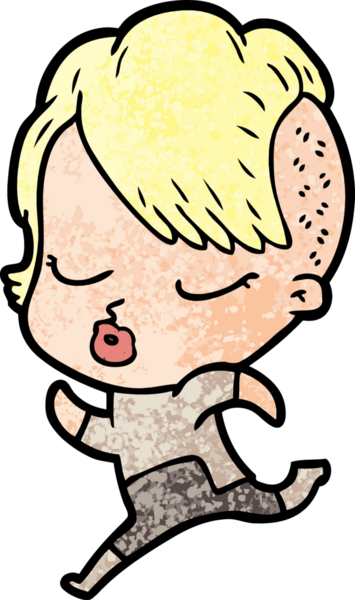 Bir insan tarafından çizilmiş güzel hippi kız.