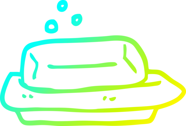 Bir insanın çizdiği sabun ve yemeğin soğuk gradyan çizgisi.