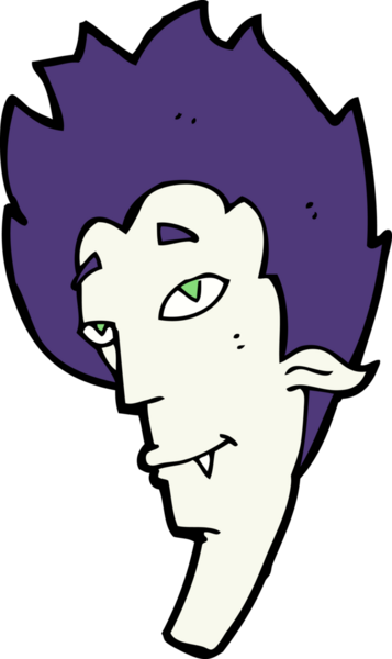 Bir insan tarafından çizilmiş vampir kafası.