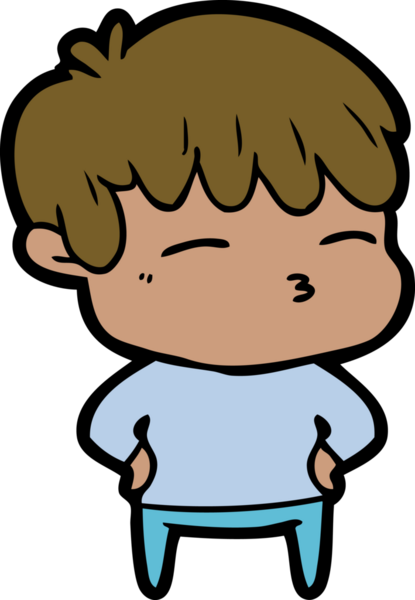 Bir insan tarafından çizilmiş meraklı bir çocuk.