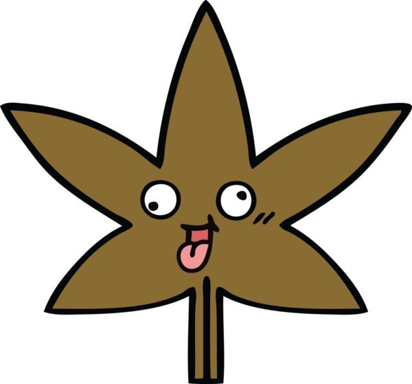 Bir insan tarafından çizilmiş bir sonbahar yaprağının sevimli karikatürü.