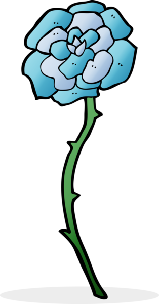 Bir insan tarafından çizilmiş mavi çiçek dövmesi.