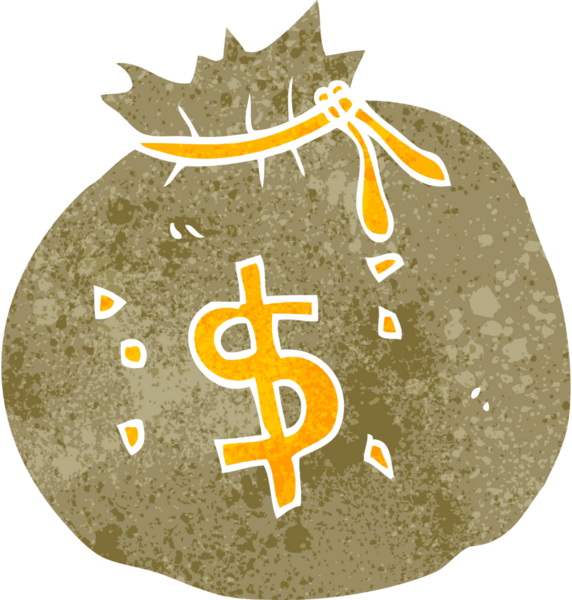 Bir insan tarafından çizilmiş para çantası.