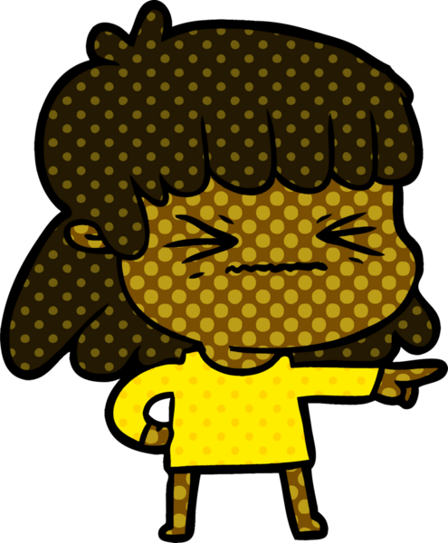 Bir insan tarafından çizilmiş karikatür kadın.