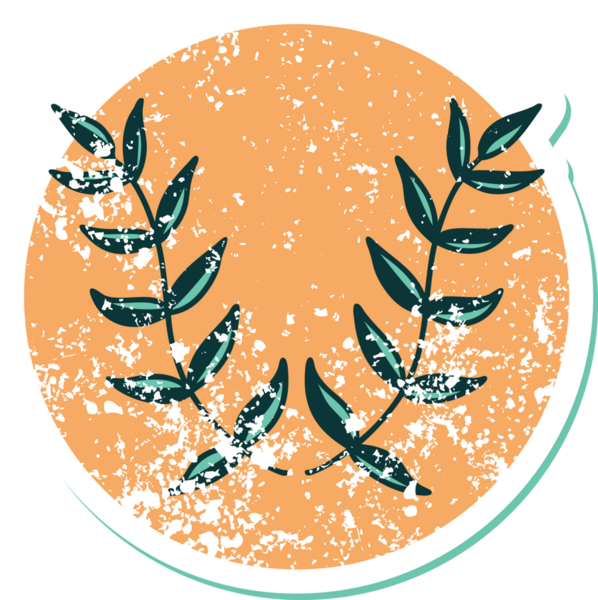 Bir insan tarafından çizilmiş defne defne resminin sembolik bir dövmesi var.