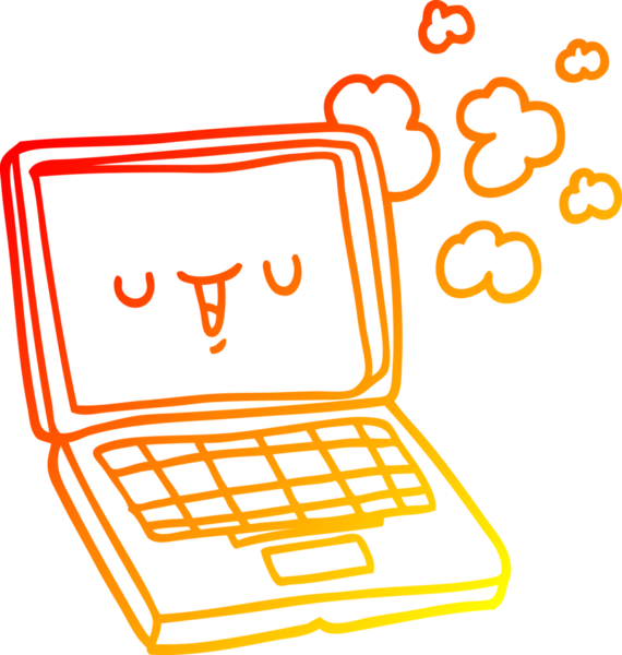 Bir insan tarafından çizilmiş bir çizgi bilgisayarın sıcak gradyan çizimi