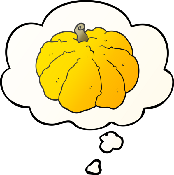 Düşünce baloncuklu çizgi film kabağı bir insan tarafından çizilmiş düzgün eğimli stil