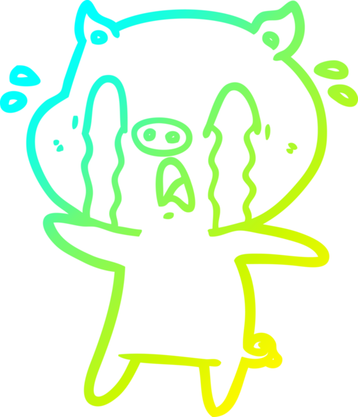 Bir insan tarafından çizilmiş ağlayan domuz çizgi filmi.