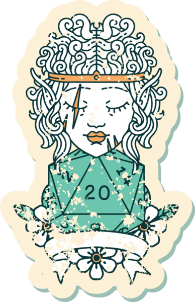 Retro Dövme Tarzı Bir insan tarafından çizilmiş 20 zarlı barbar karakter