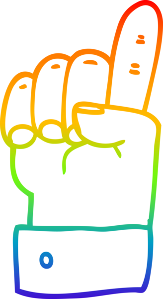 gökkuşağı gradyan çizimi bir insan eli tarafından çizilmiş bir çizgi film.