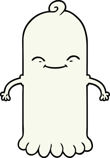 Bir insan tarafından çizilmiş çizgi film hayaleti.