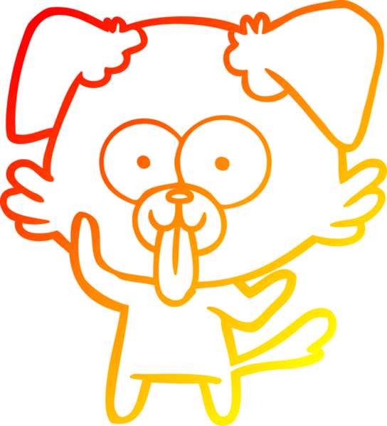 Bir insan tarafından çizilmiş dilli çizgi film köpeği çizimi.