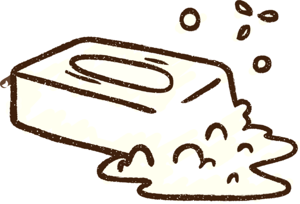 Bir insan tarafından çizilmiş sabun tebeşiri.