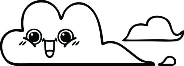 Bir insan tarafından çizilmiş bulutların çizgi çizimi