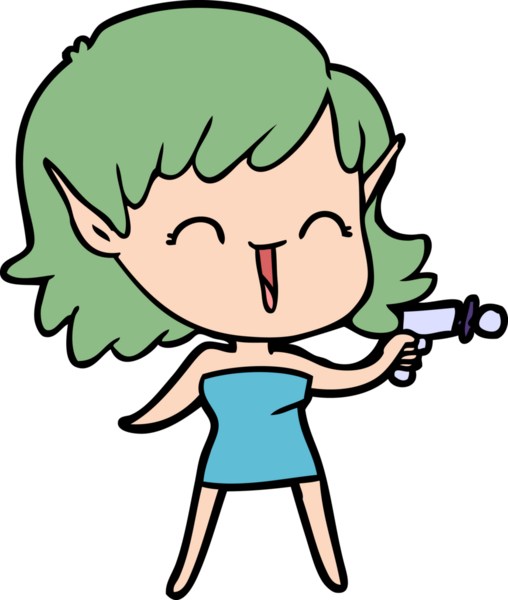 Bir insan tarafından çizilmiş bir elf kızı.