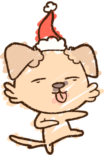 Bir insan tarafından çizilen Noel Köpeği Tebeşiri