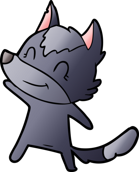 Bir insan tarafından çizilmiş dost canlısı bir kurt.