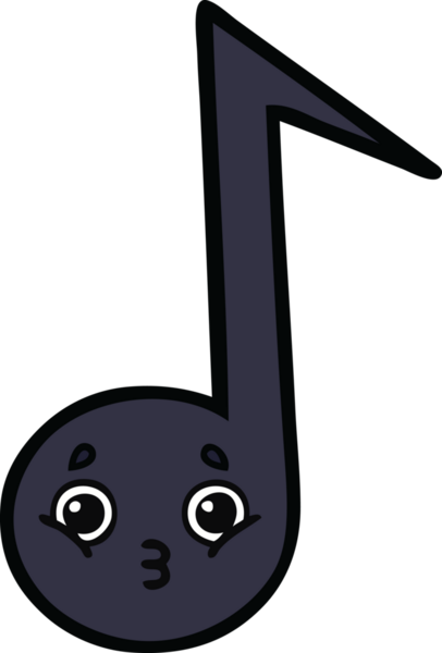 Bir insan tarafından çizilmiş güzel bir nota karikatürü.