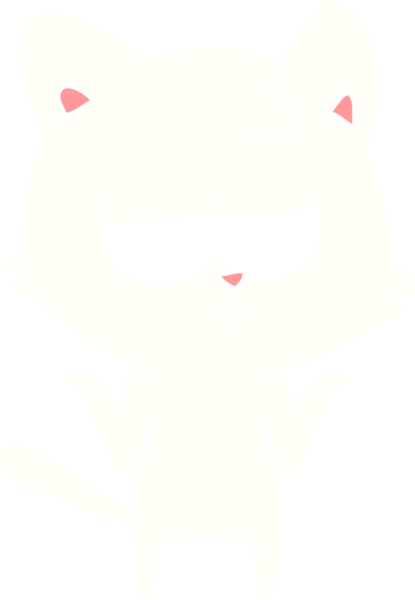 Sıkıcı düz renkli çizgi film kedisi bir insan tarafından çizildi