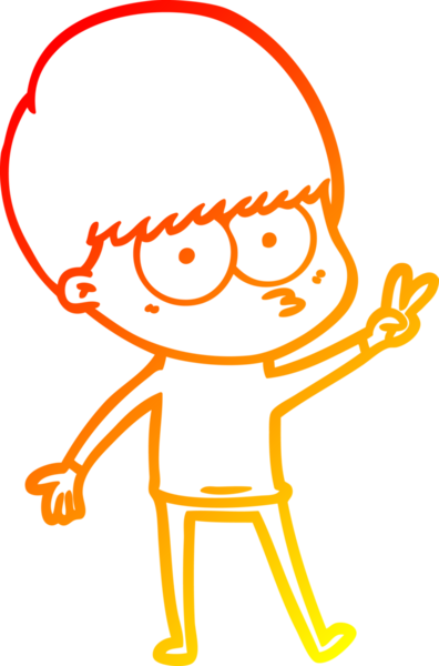 Bir insan tarafından çizilmiş gergin bir çizgi film çocuğunun çizimi.